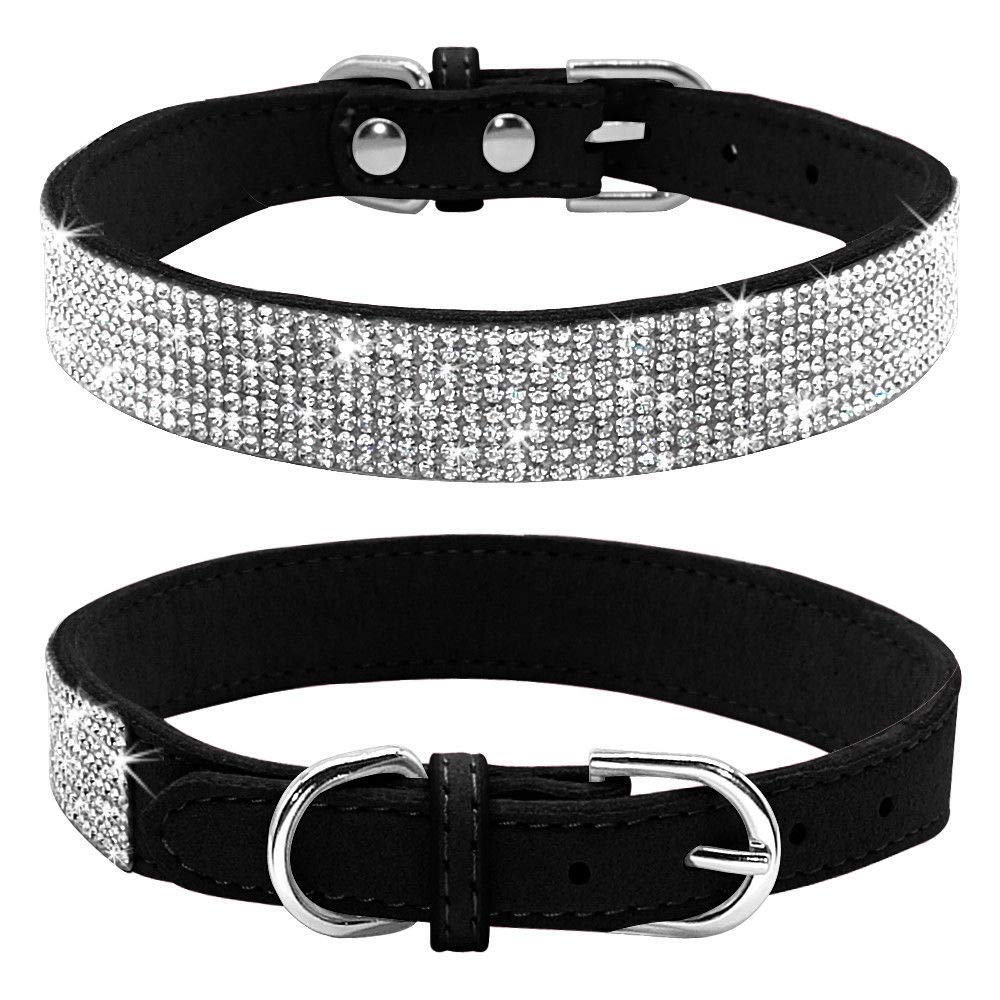 Haoyueer collier face avant montrant strass et boucle, apporte élégance