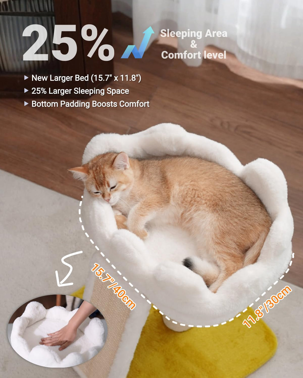 Happi N Pets base lestée en peluche, stabilité et coin câlin sûr