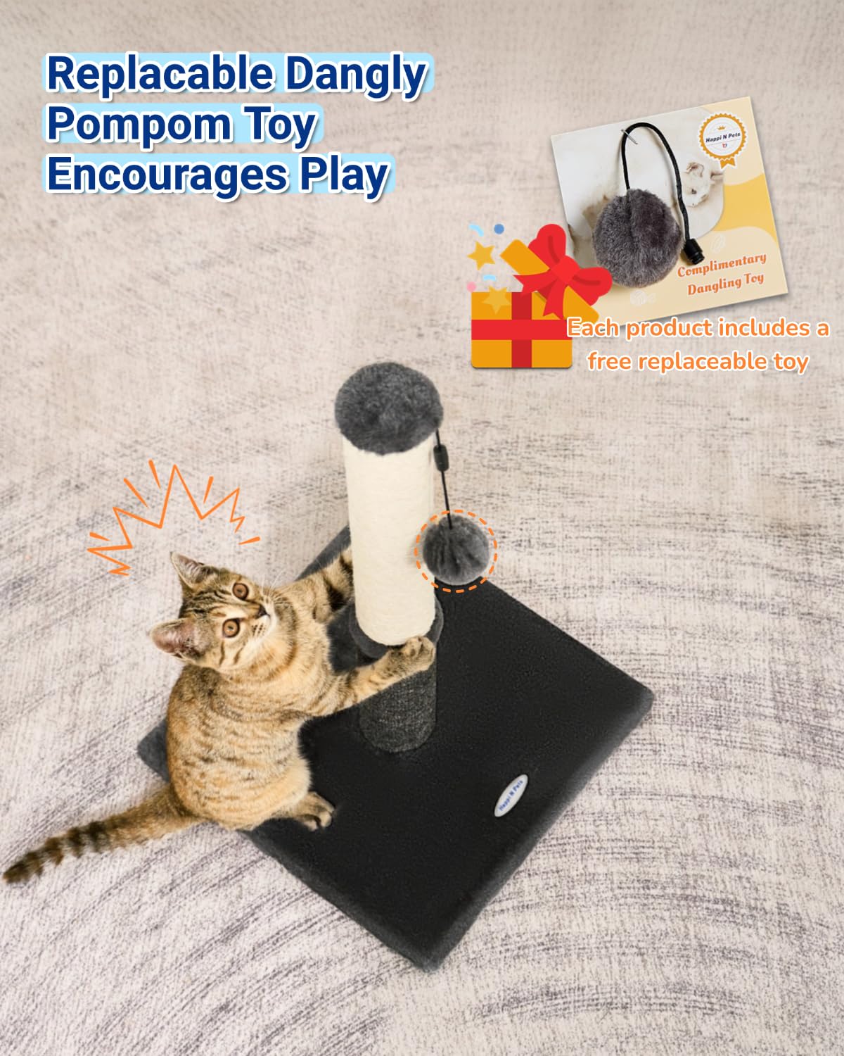 Happi N Pets base large et stable empêchant le basculement durant le jeu