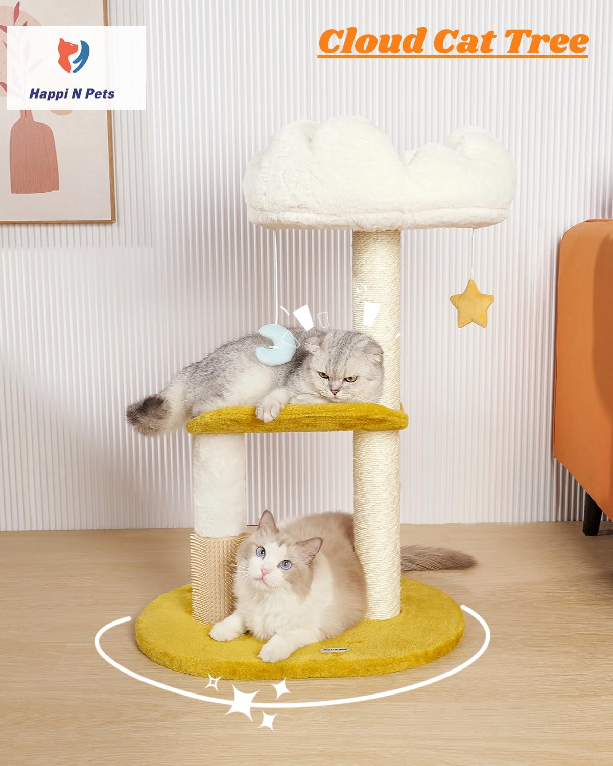 Happi N Pets gros plan sur le sisal naturel du poteau, protège meubles efficacement