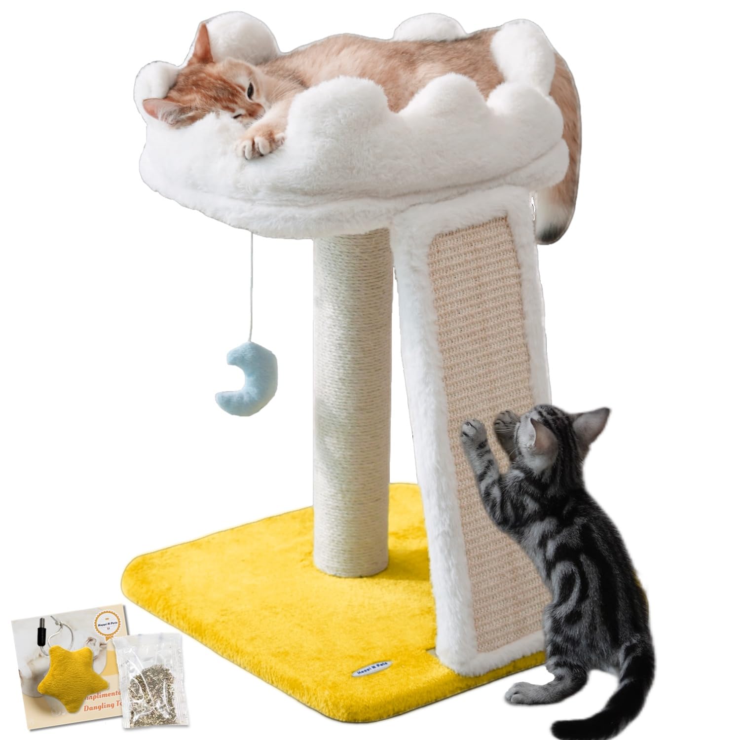 Happi N Pets arbre à chat Cloud vue avant, design compact et stable