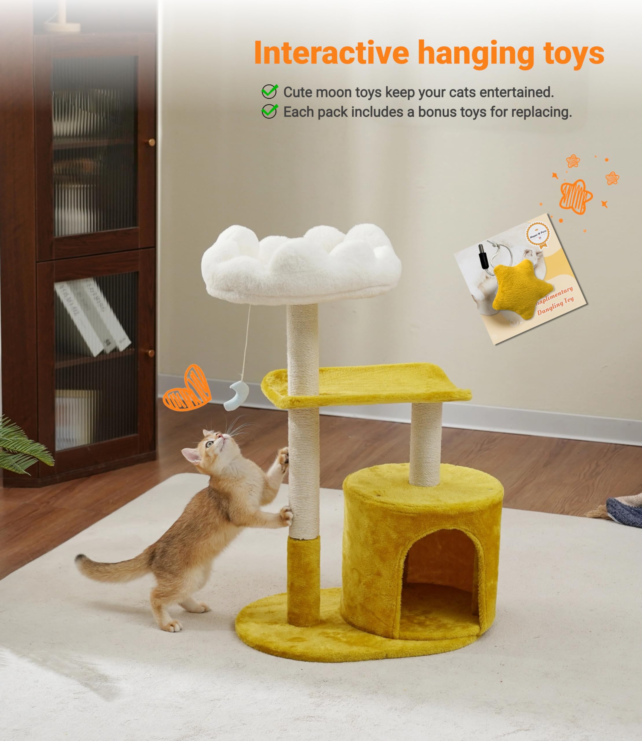Happi N Pets comparaison échelle avec chat illustrant les dimensions et proportions