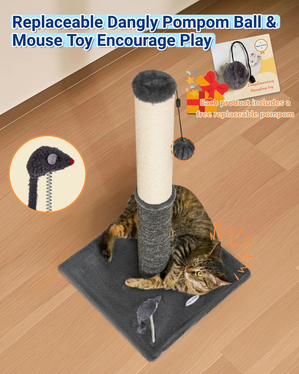Happi N Pets base large et rembourrée pour stabilité et confort