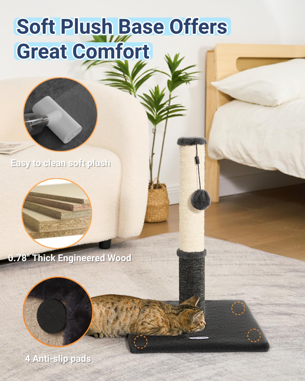 Happi N Pets griffoir placé en appartement gain d'espace et intégration discrète