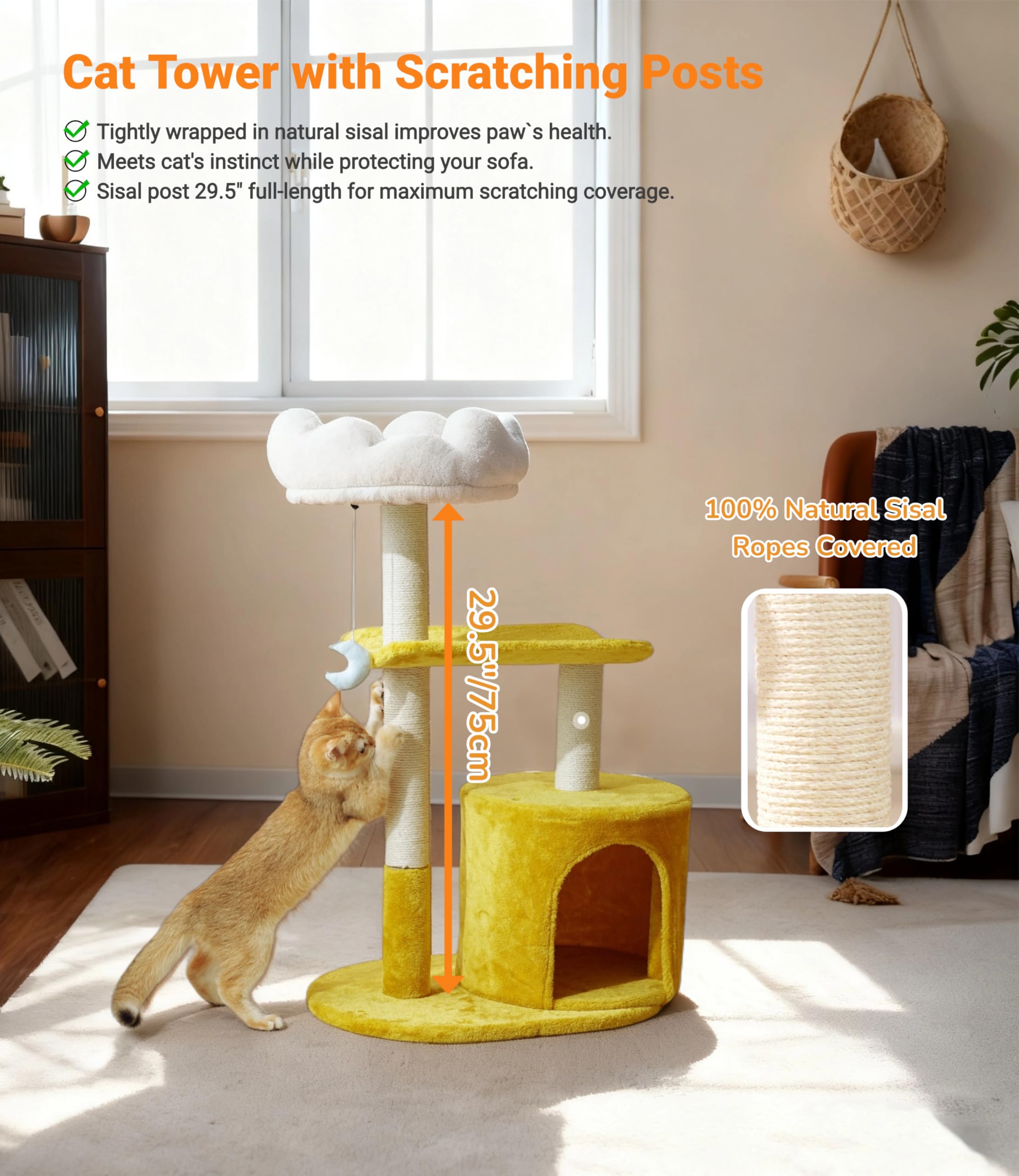 Happi N Pets perchoir courbé épousant le corps du chat pour siestes sécurisées