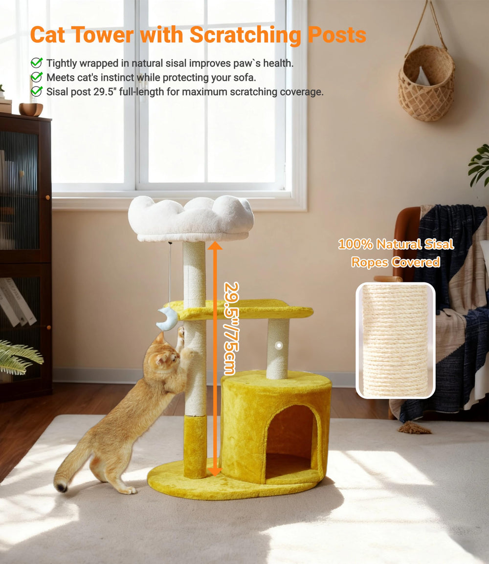 Happi N Pets perchoir courbé épousant le corps du chat pour siestes sécurisées