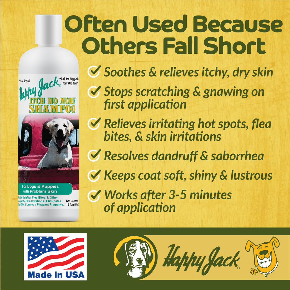 HAPPY JACK flacon ouvert affichant texture douce et action apaisante