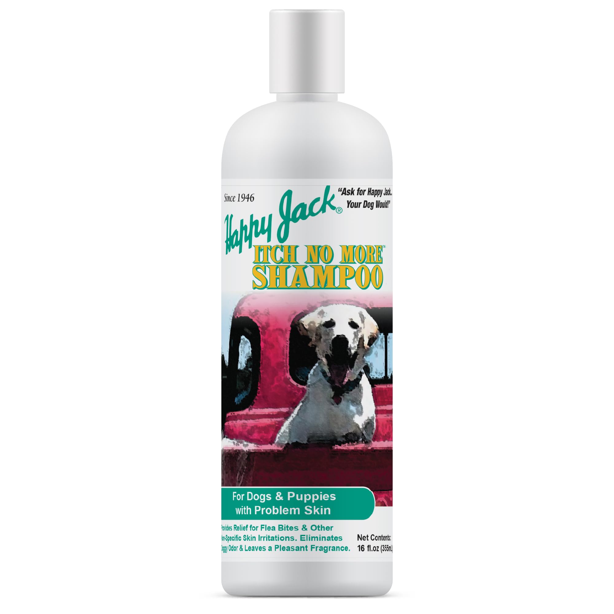 HAPPY JACK packaging avant montrant flacon et bénéfice soulagement rapide