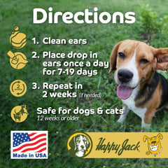 HAPPY JACK vétérinaire applique gouttes soulageant oreille de l'animal