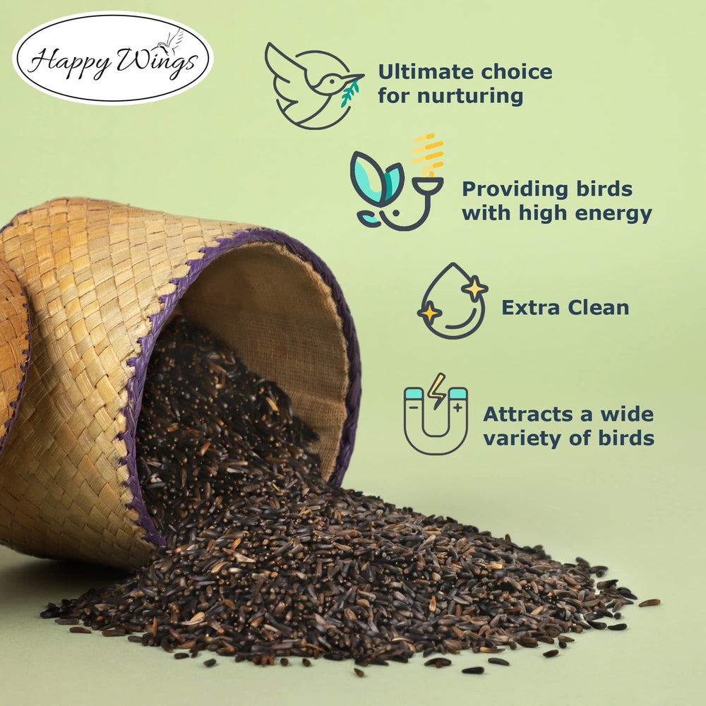 Happy Wings en chaussette nyjer suspendue attirant des finches, pratique pour petits becs