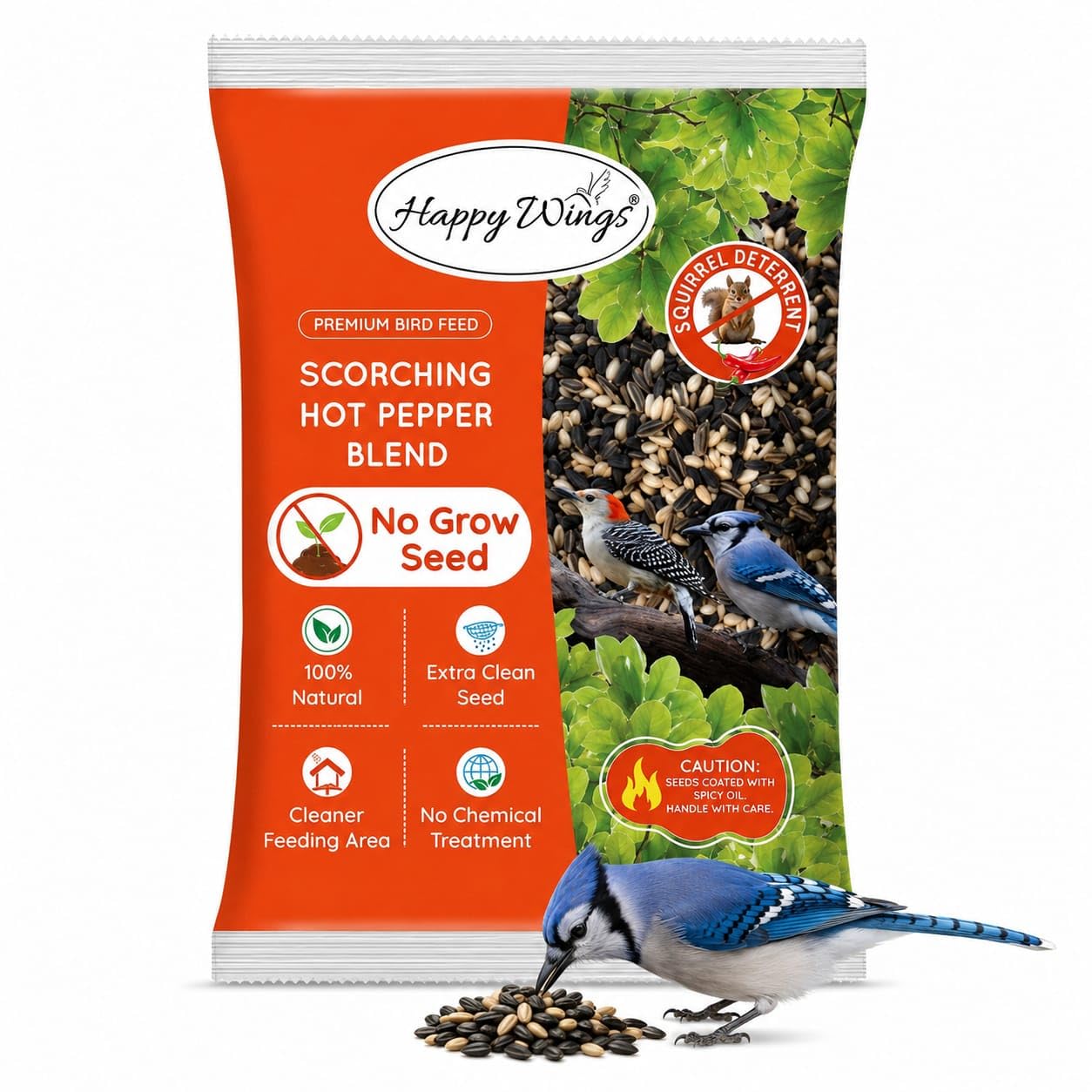 Happy Wings gros plan des graines montrant texture riche et nutrition