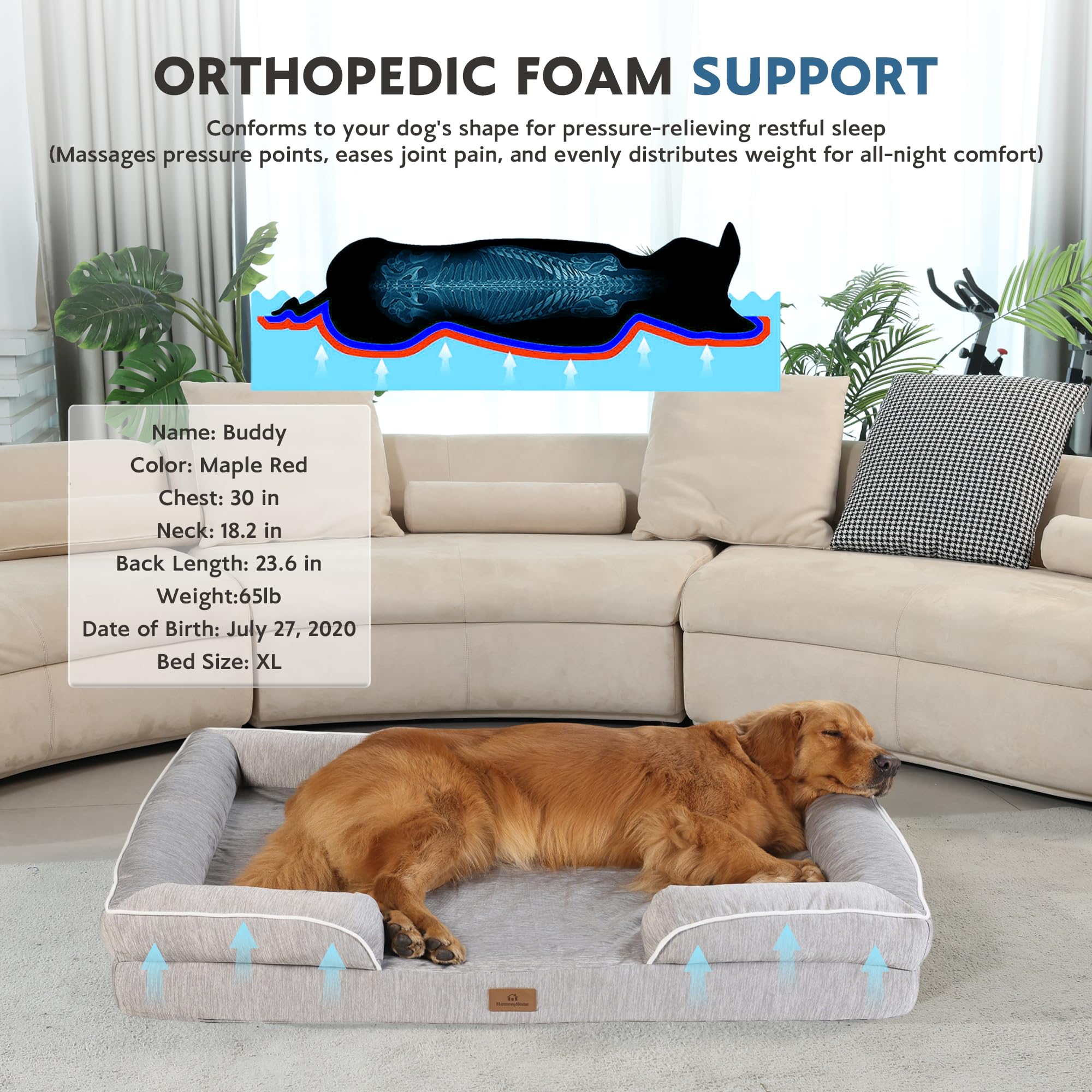 HarmonyHome texture de la mousse egg crate offrant soutien orthopédique