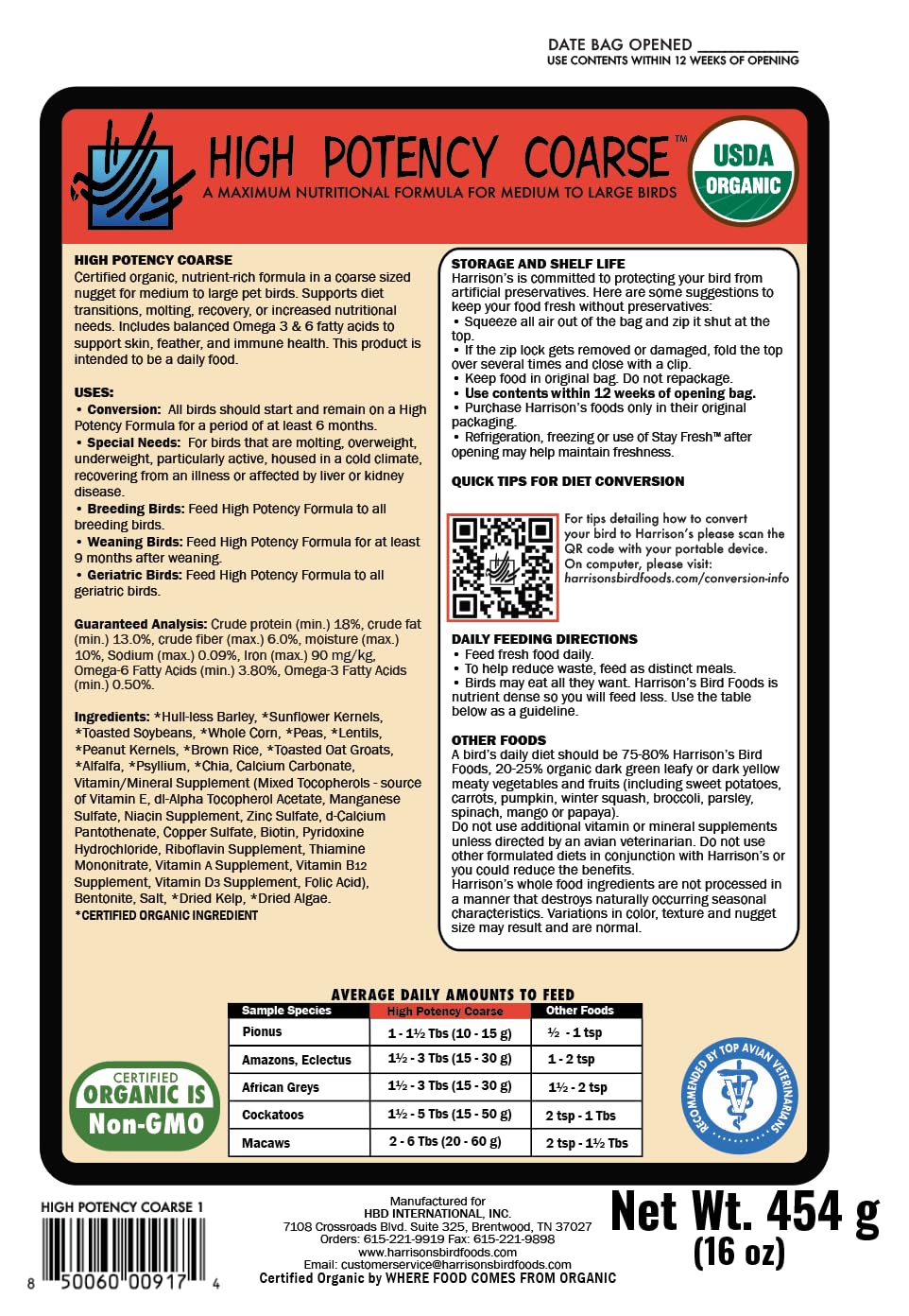 Gros plan sur la texture coarse de Harrison's révélant des grains entiers nutritifs