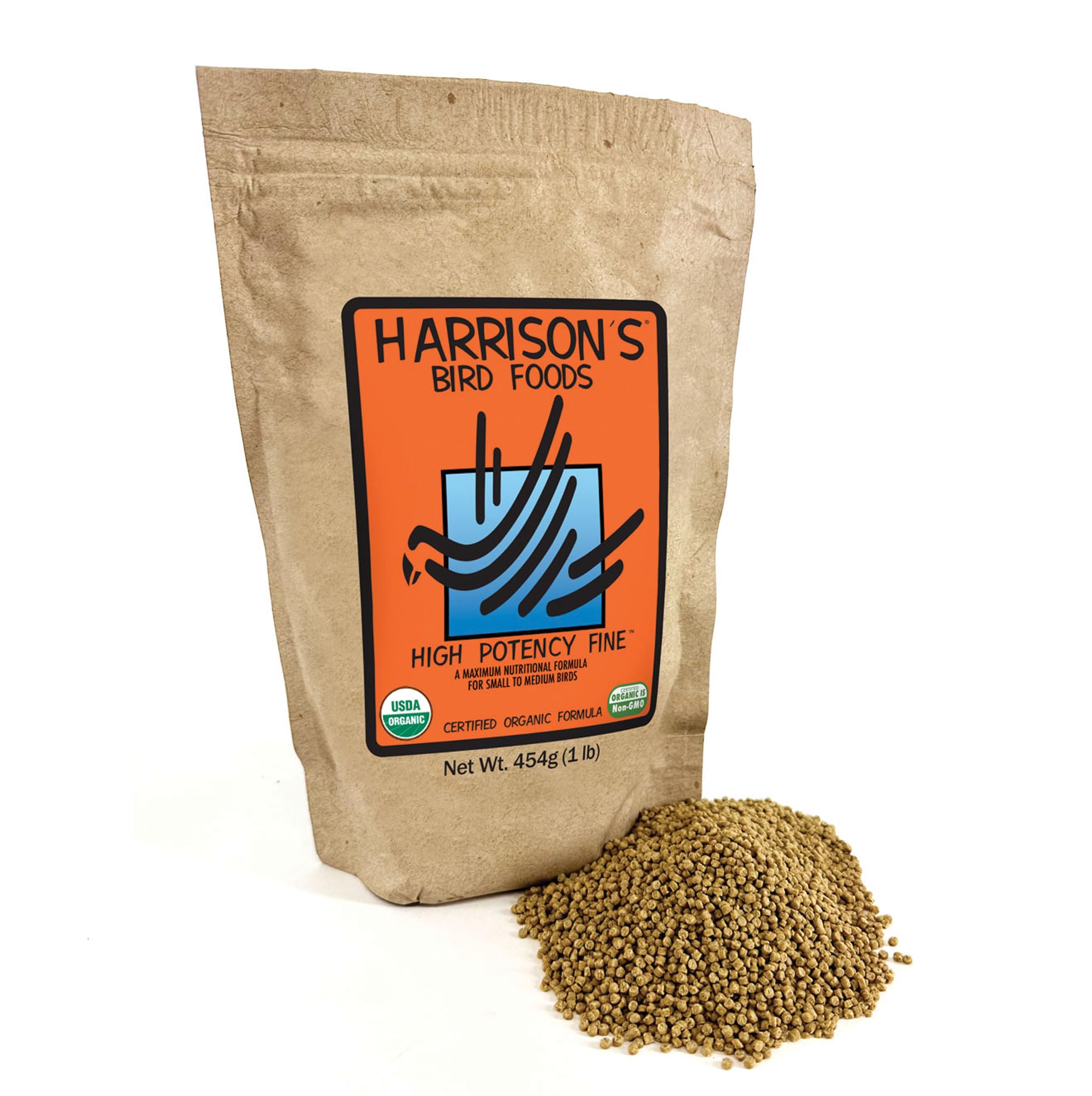 Harrison's emballage devant montrant la marque et bénéfice qualité biologique