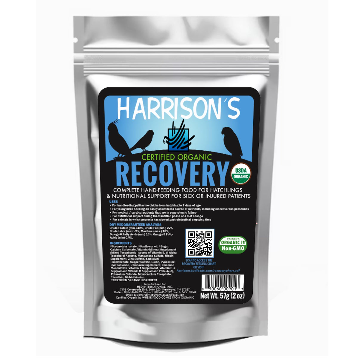 Harrison's emballage face montrant le sachet biologique pour récupération