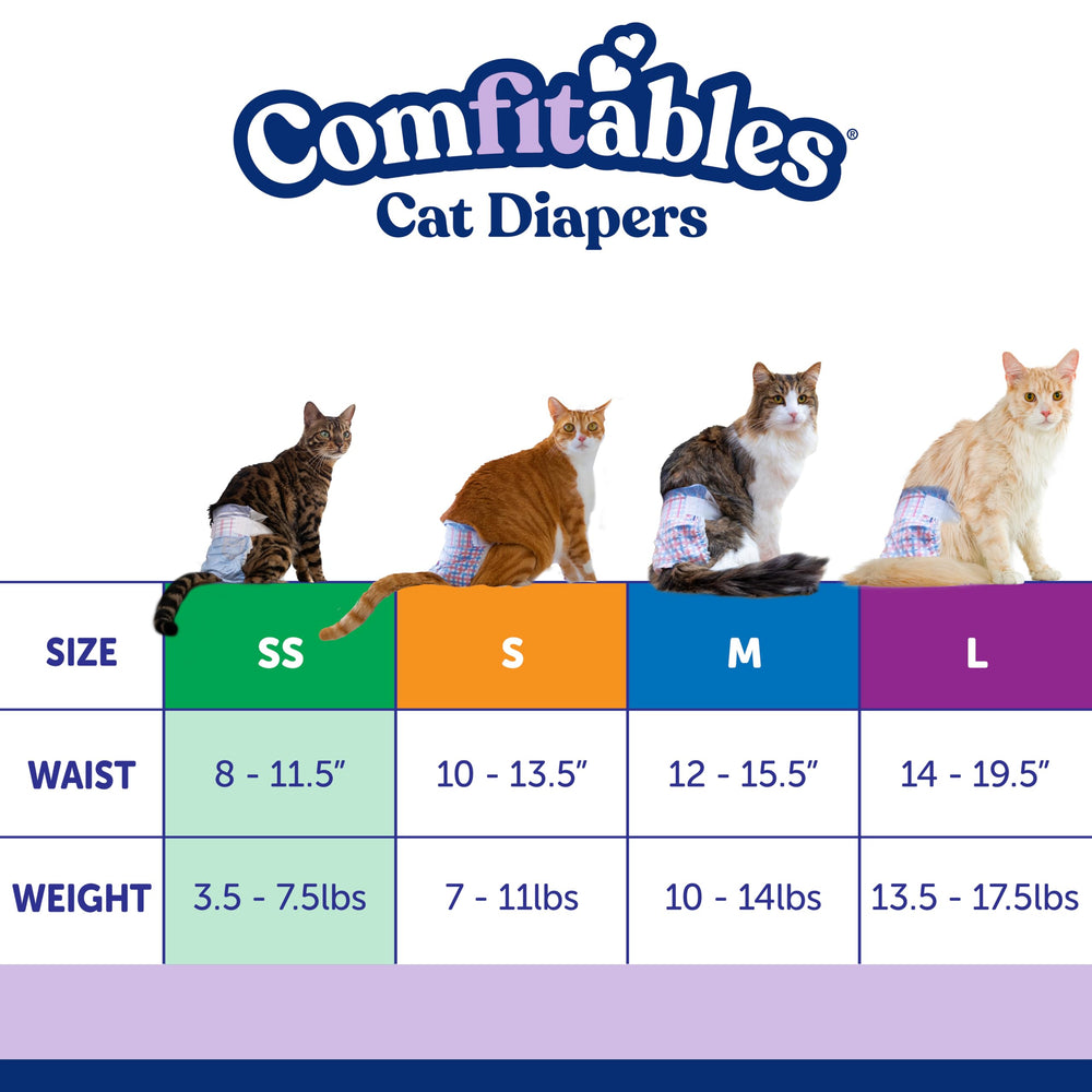 Hartz petit chat portant couche pour confort et mobilité