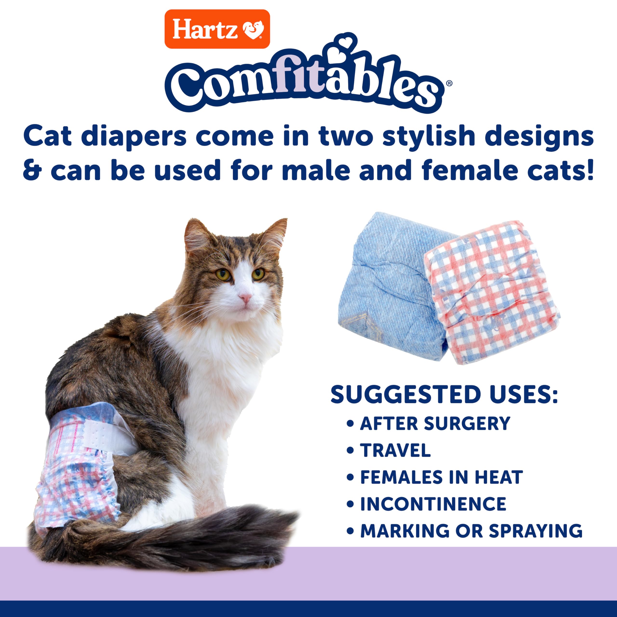 Hartz comparaison taille montrant la coupe S adaptée aux petits chats