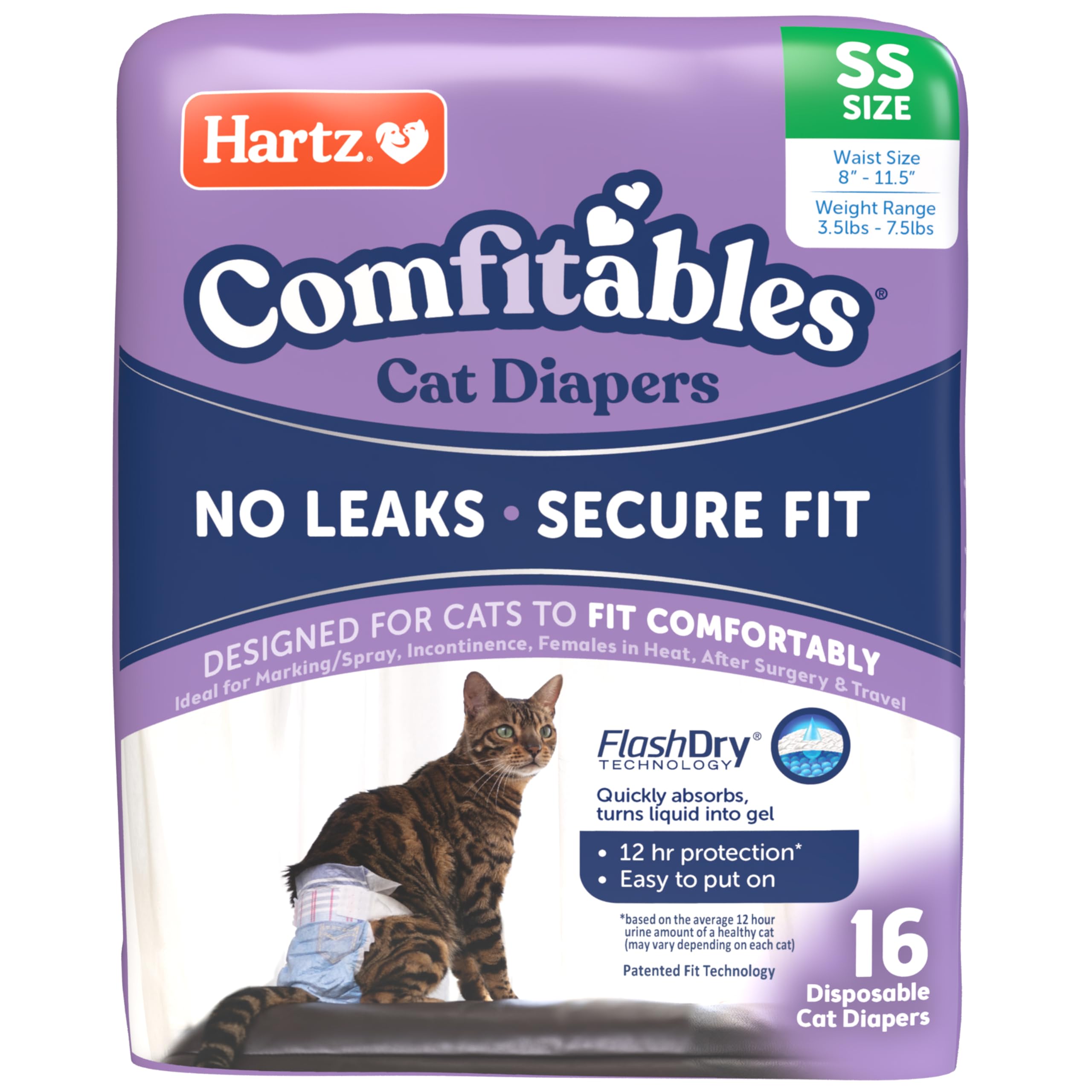 Hartz emballage face montrant 16 couches XS, rangement pratique