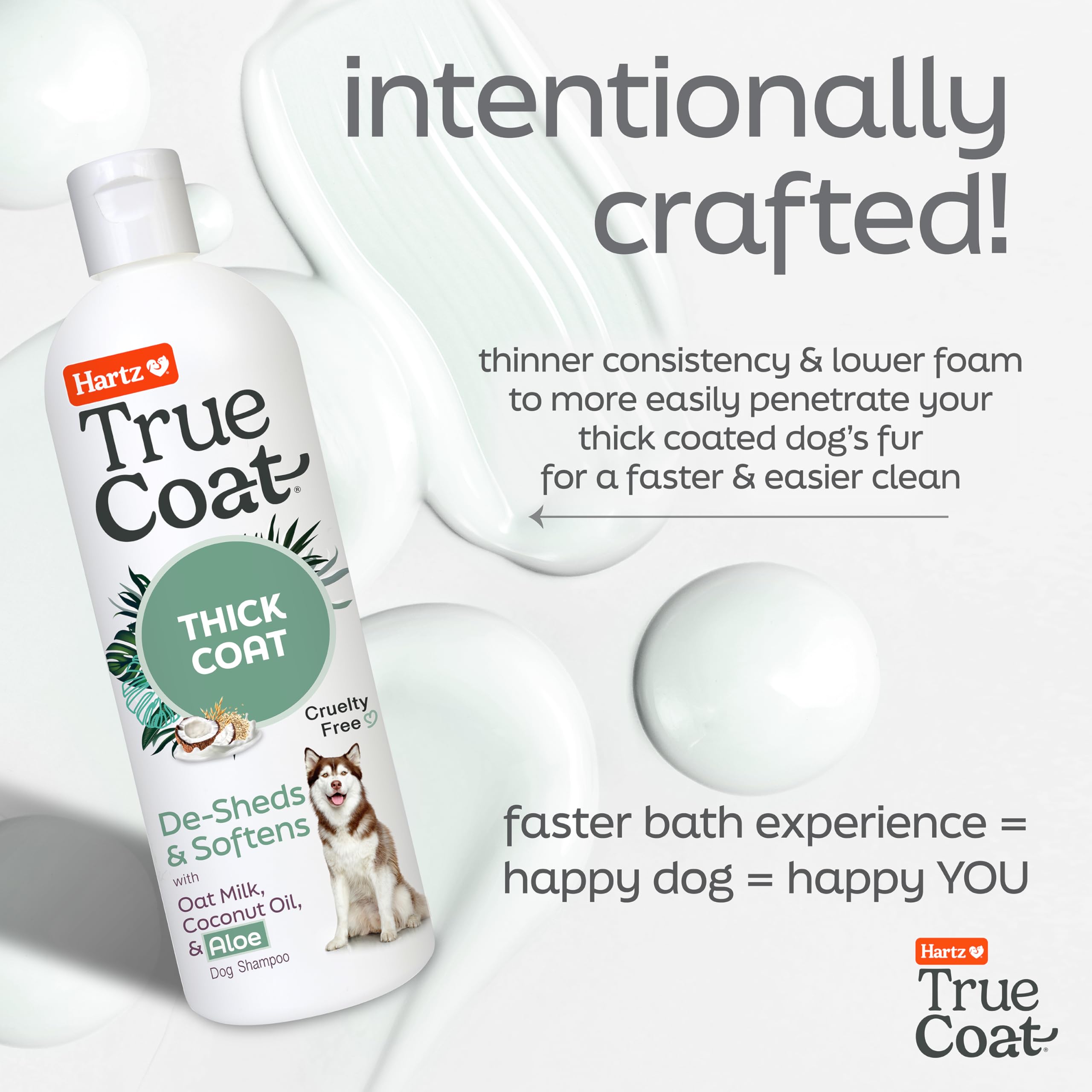 Hartz trio lait d'avoine coco aloe illustrant hydratation et nutrition