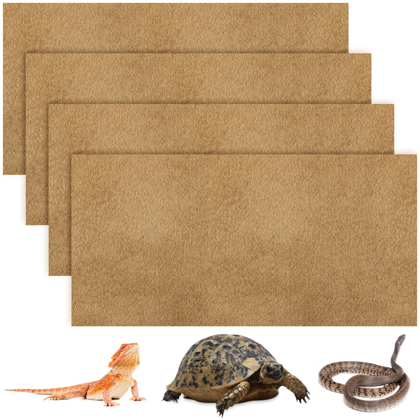 Haull lot de 4 tapis terrarium couleur café, protection hygiénique