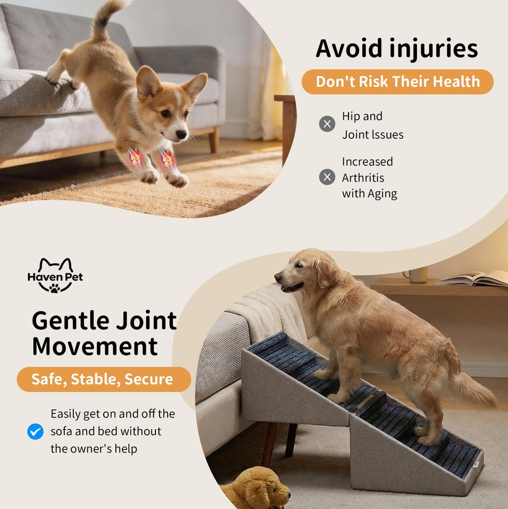 Haven Pet côté montrant hauteur 21,6 pouces adaptée aux lits hauts