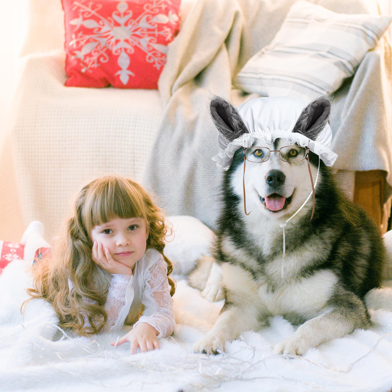 Haysandy costume complet porté par chien, effet déguisement réussi