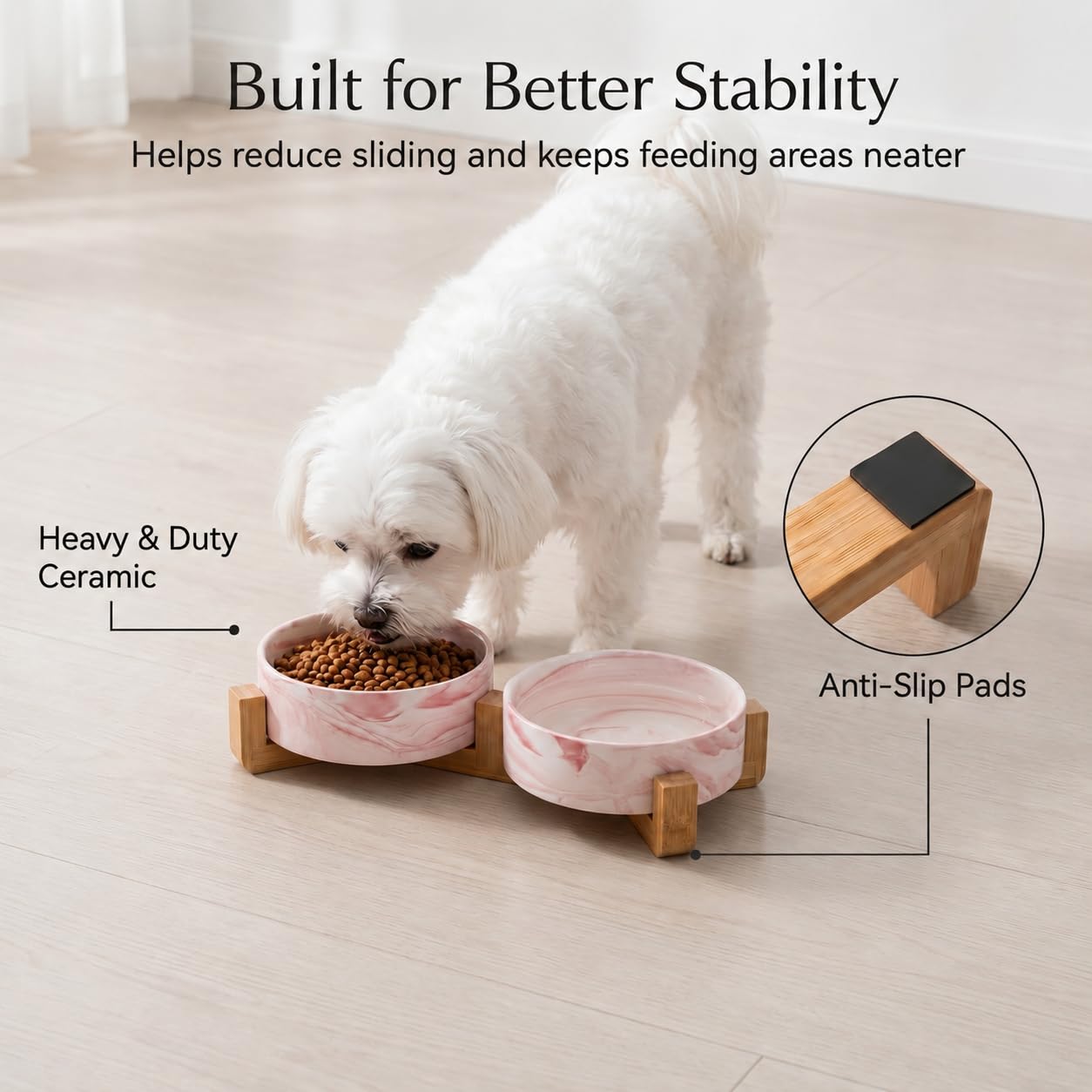 HCHLQLZ gamelle en usage par chien illustrant accès et confort repas