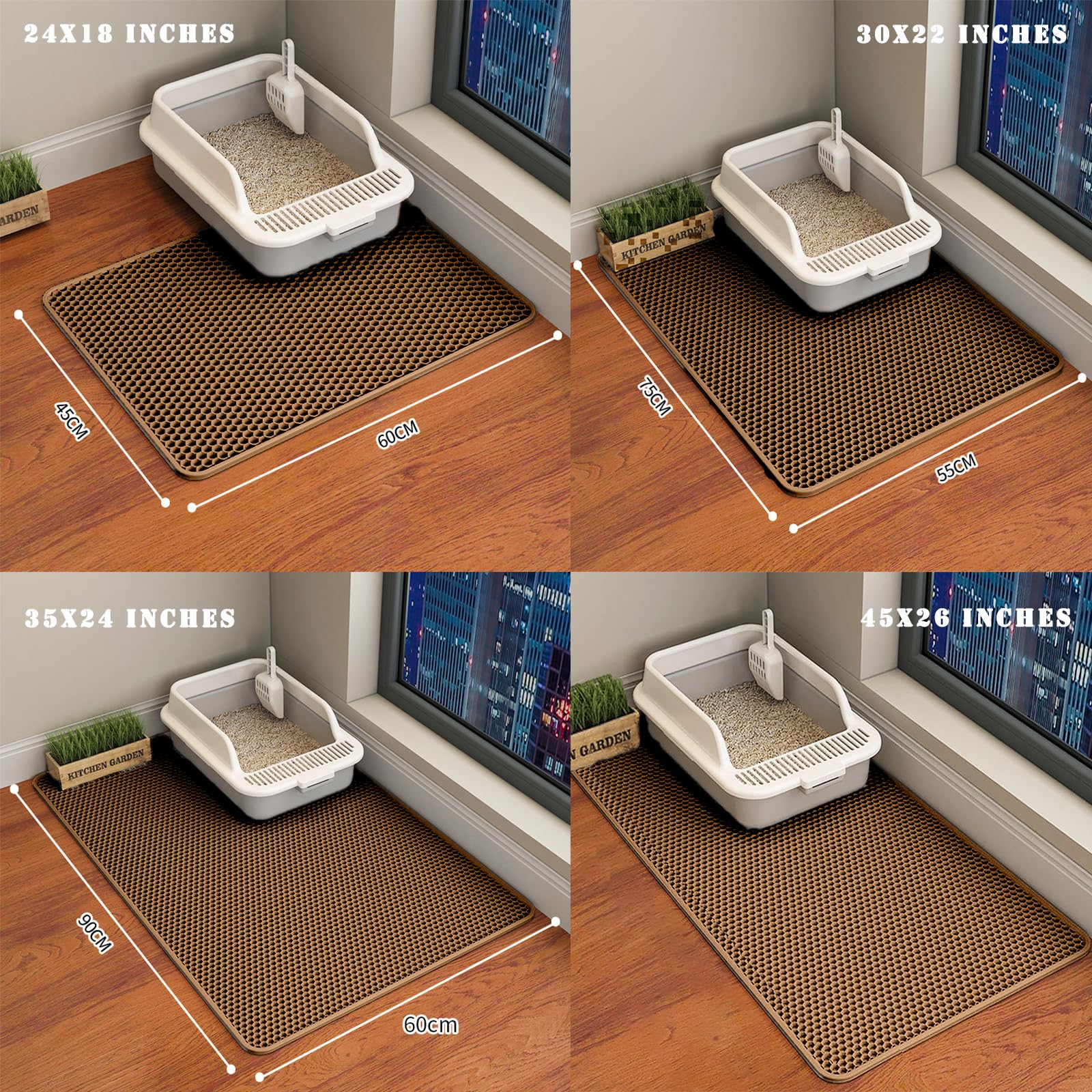 HCY&WLD tapis brun intégré dans salon montrant discrétion et propreté