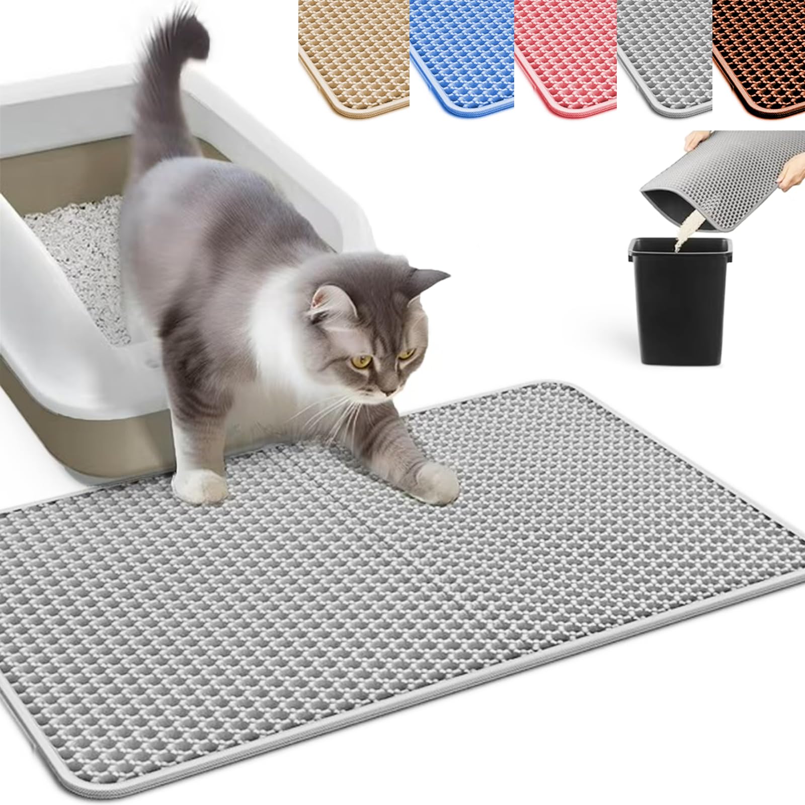 HCY&WLD tapis face avant qui protège le sol et retient la litière