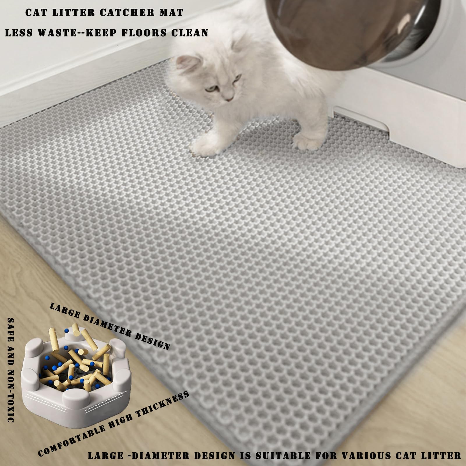 HCY&WLD tapis en usage avec chat réduisant dispersion et nettoyage