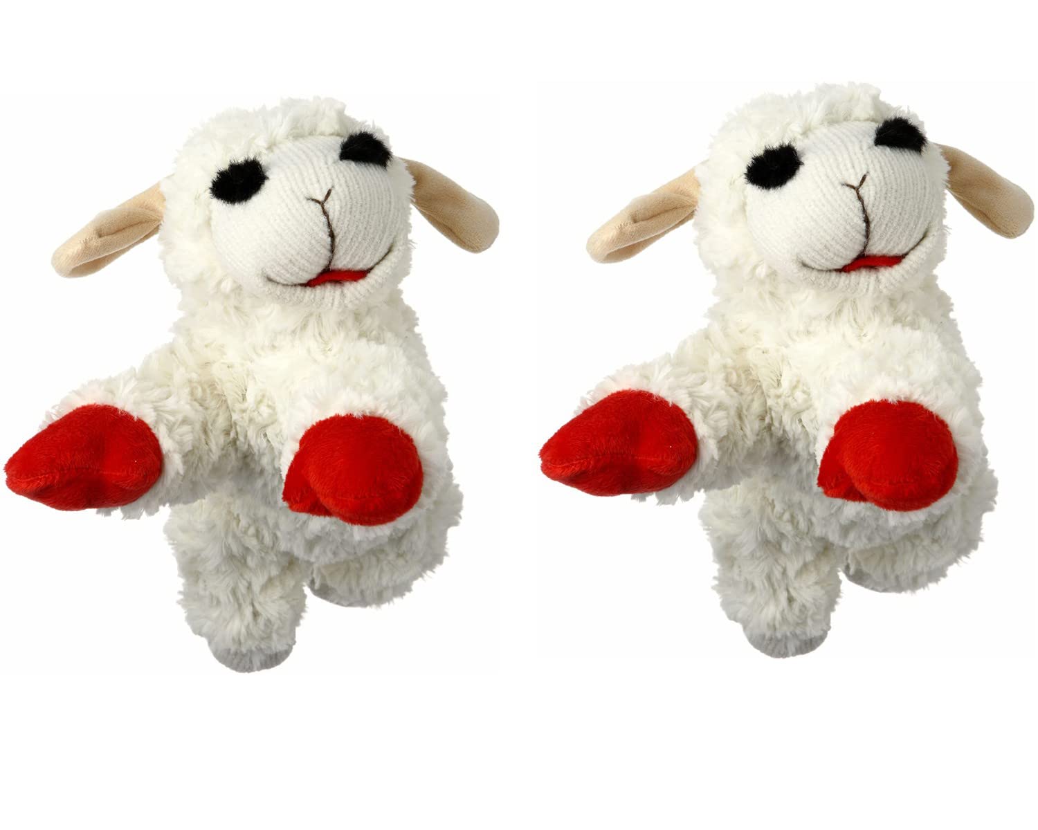 HDP peluche Lambchop vue de face montrant douceur et sifflet pour jeu sûr