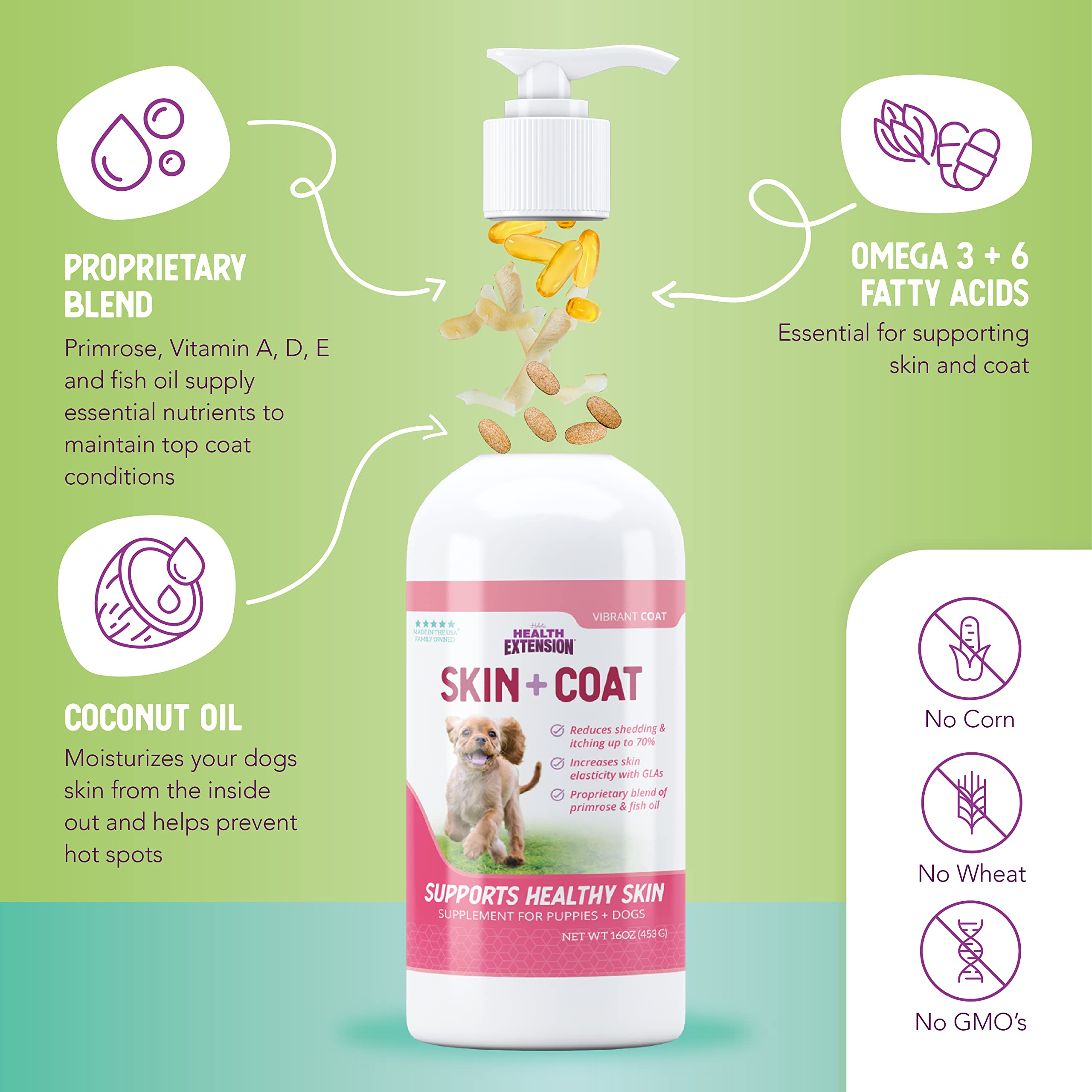 Health Extension cuillère doseuse montrant dosage simple et sûr pour chien