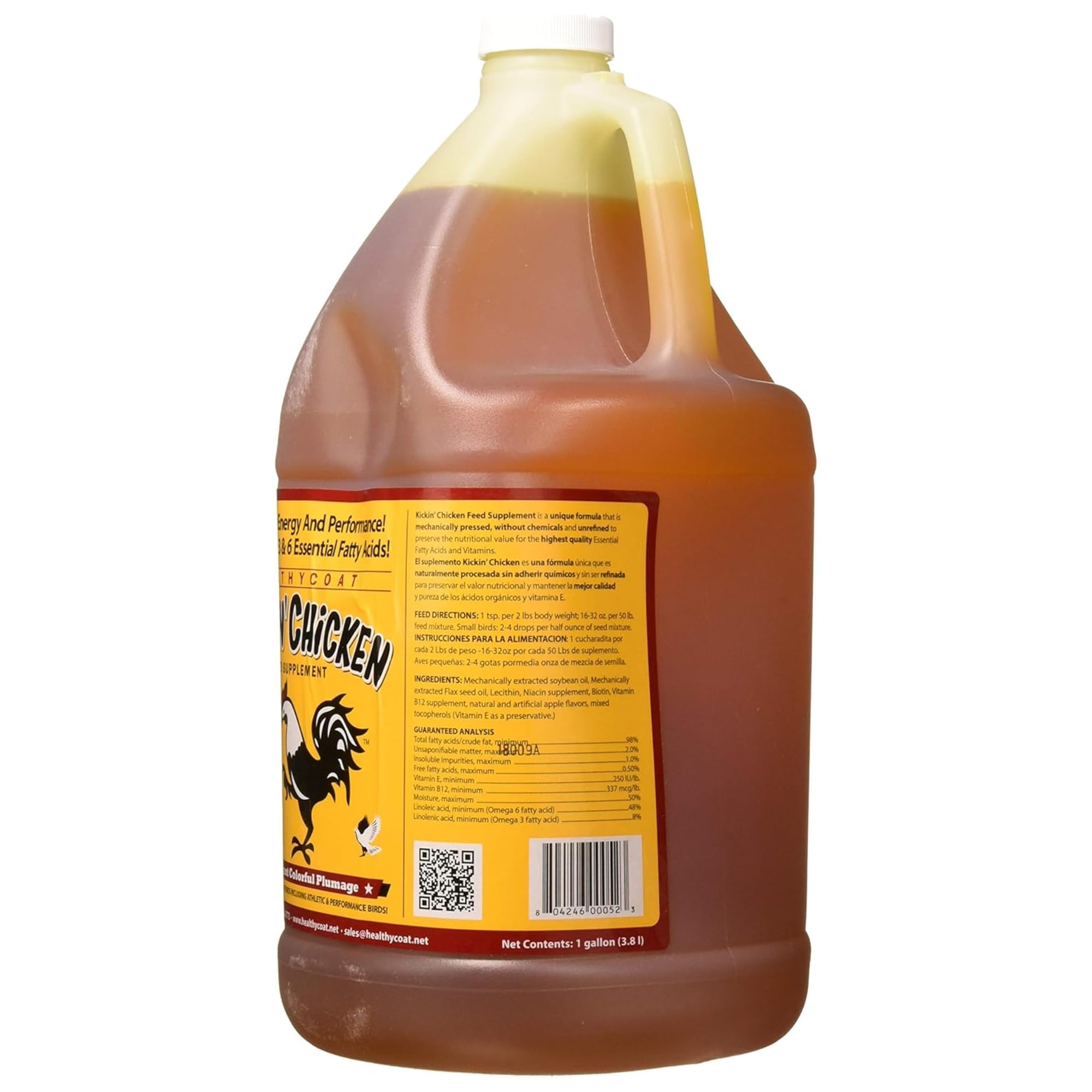 Healthy Coat gallon avec étiquette lisible pour dosage et clarté produit