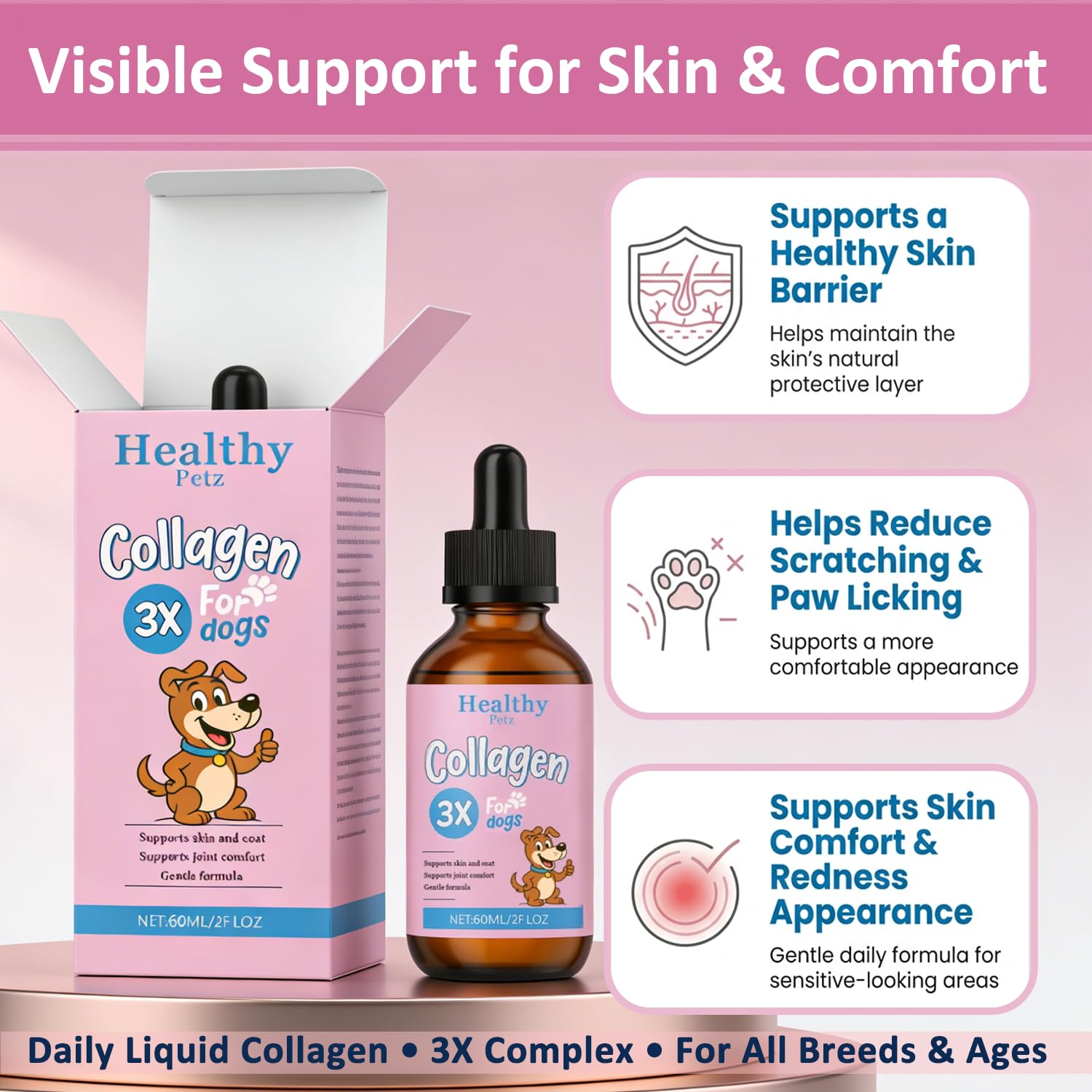Healthy Petz texture en goutte affichant une consistance fluide et facile à mélanger