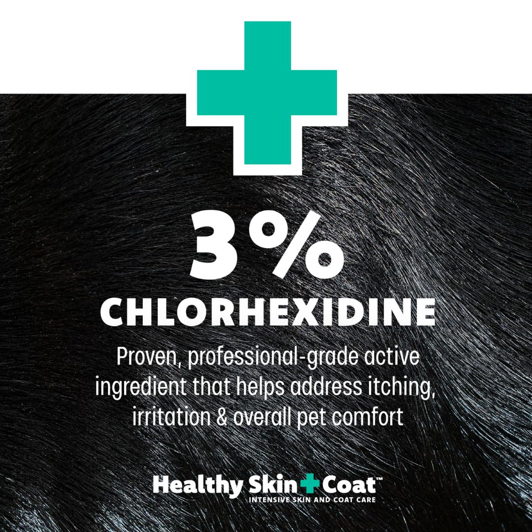 Healthy Skin + Coat gros plan étiquette lisible et qualité fabriqué aux États-Unis