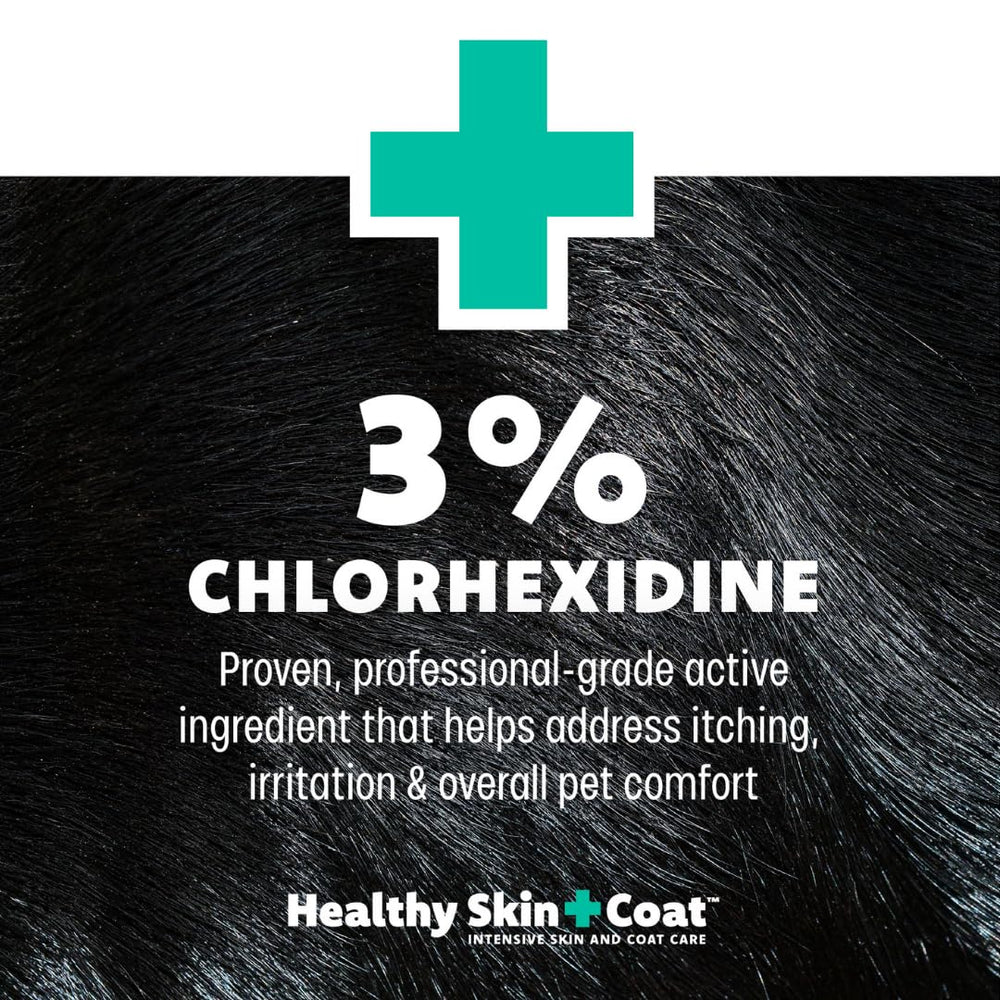 Healthy Skin + Coat gros plan étiquette lisible et qualité fabriqué aux États-Unis