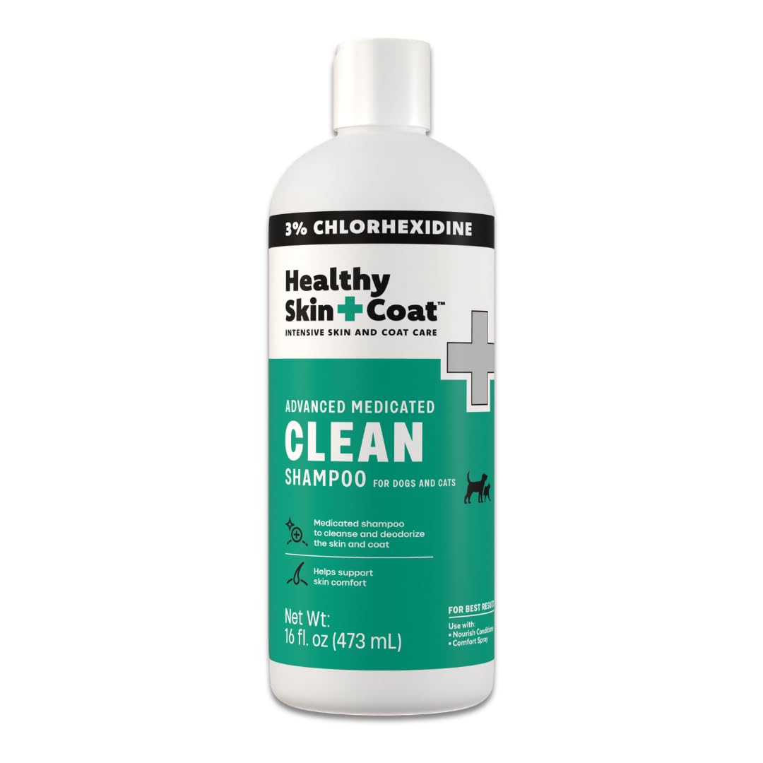 Healthy Skin + Coat flacon avant montrant l’étiquette et bénéfice nettoyage efficace