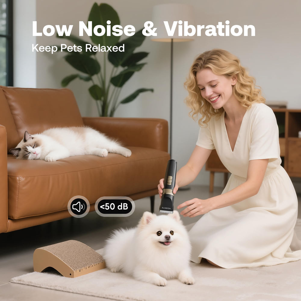 HEAPETS tondeuse en usage sur un chat silencieuse