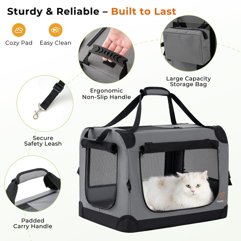 HearthPaw fixé en voiture avec boucles de ceinture pour stabilité