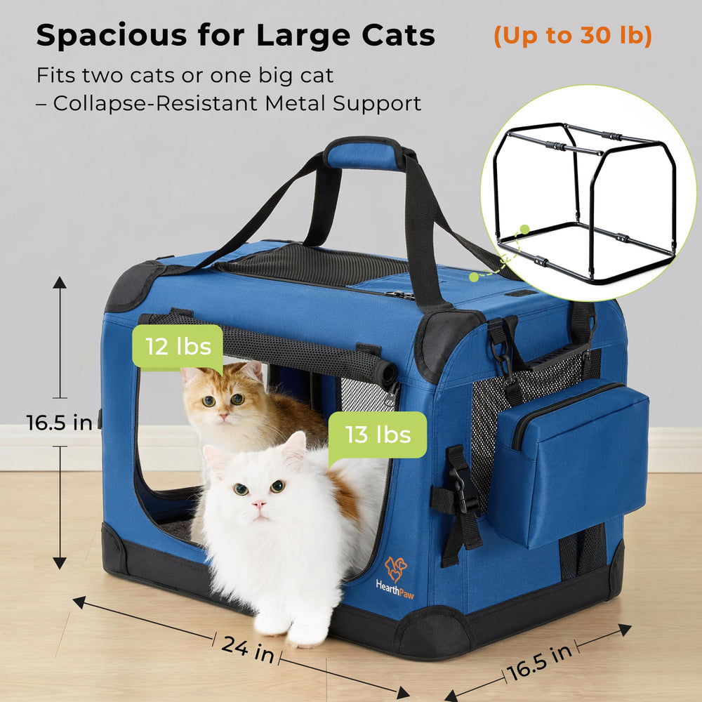 HearthPaw porte ouverte avec espace intérieur pour deux chats confortable