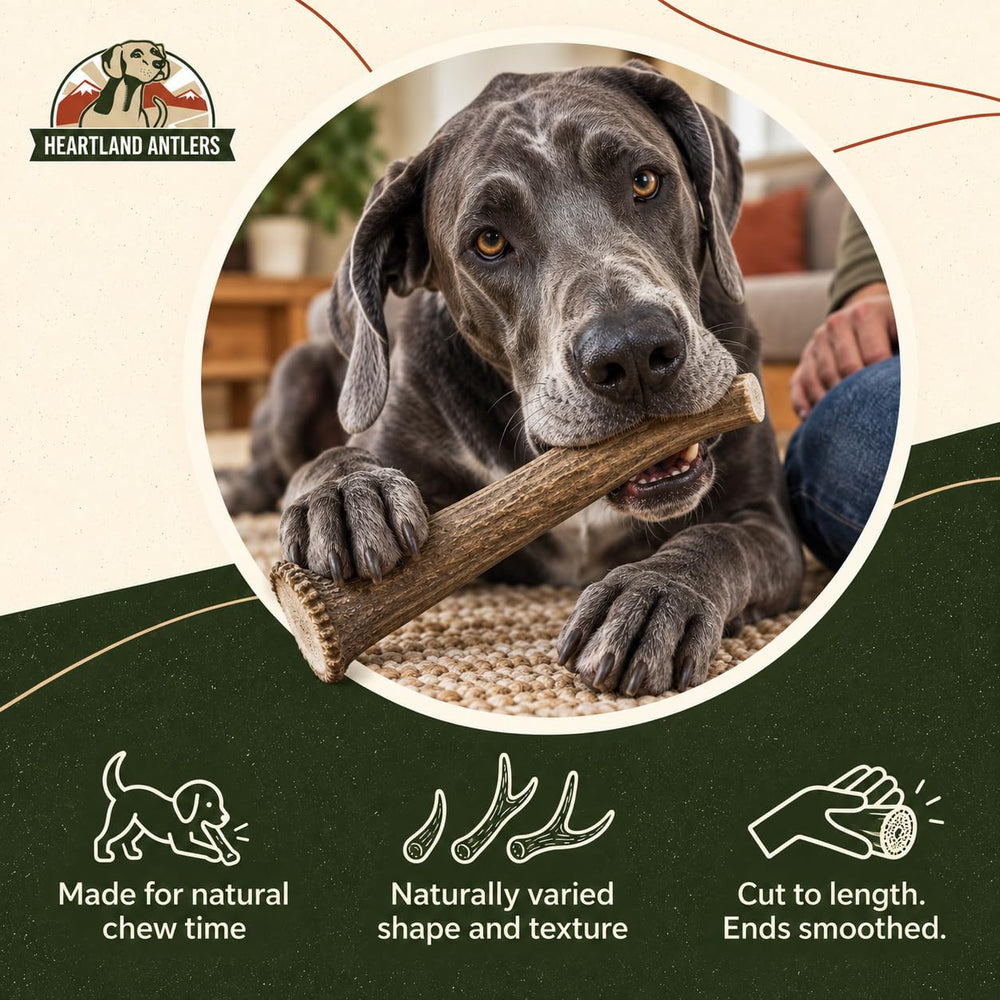 Heartland Antlers chien géant mastiquant pour calmer l’anxiété