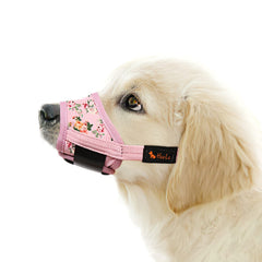 HEELE muselière face rose fleurs montrant protection confortable