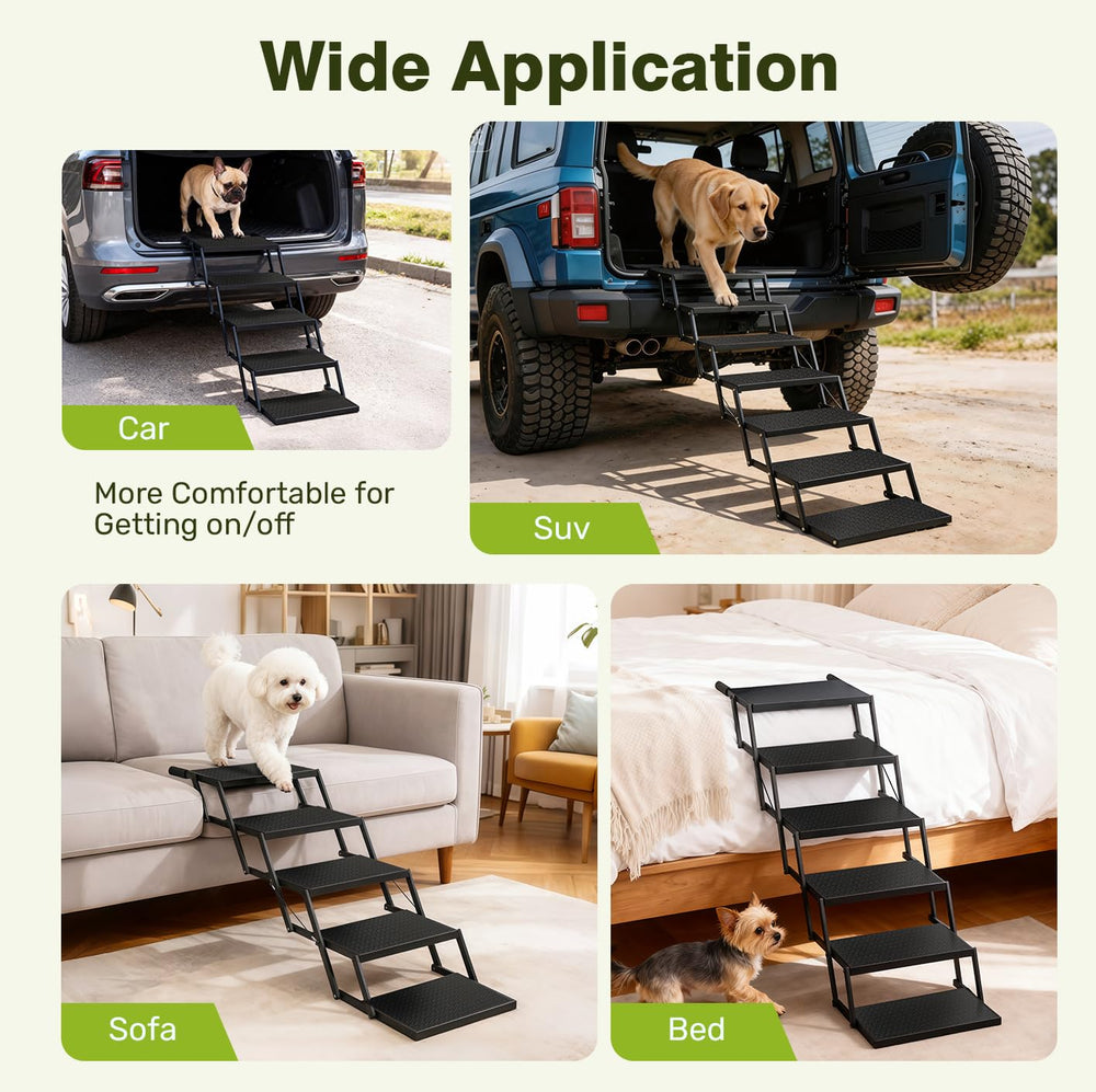 Heeyoo scène lifestyle chien montant dans un SUV pour sorties et voyages
