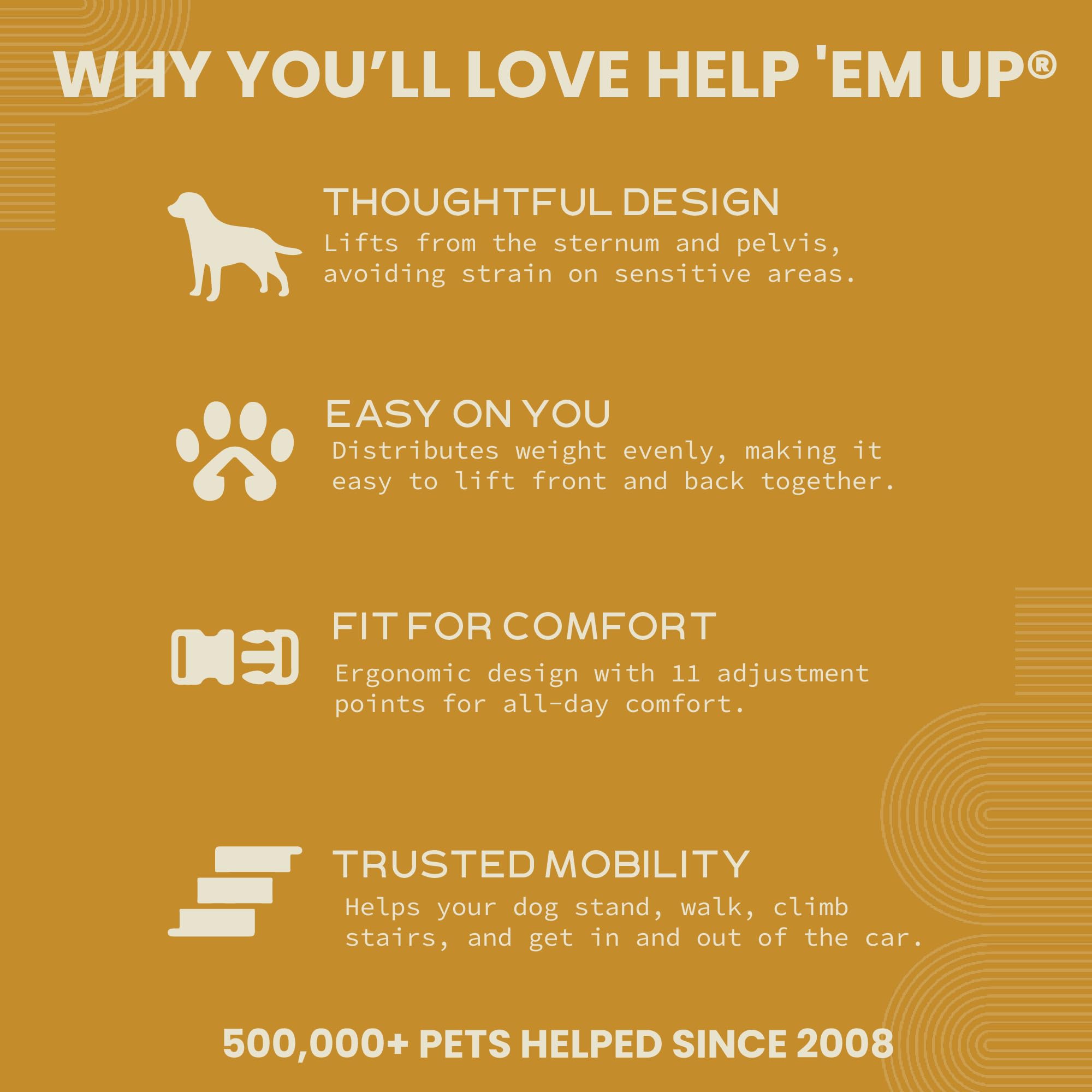 Help 'Em Up harnais boucles et attaches solides pour ajustement stable