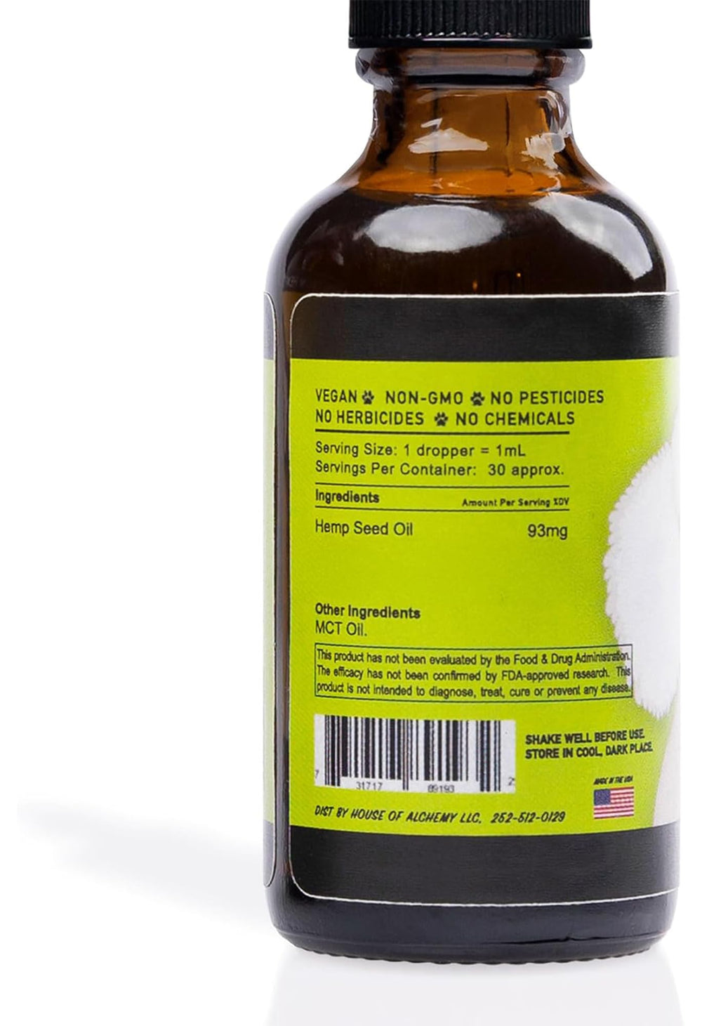 Hemp Dog Health bouteille avec compte-gouttes pour administration facile