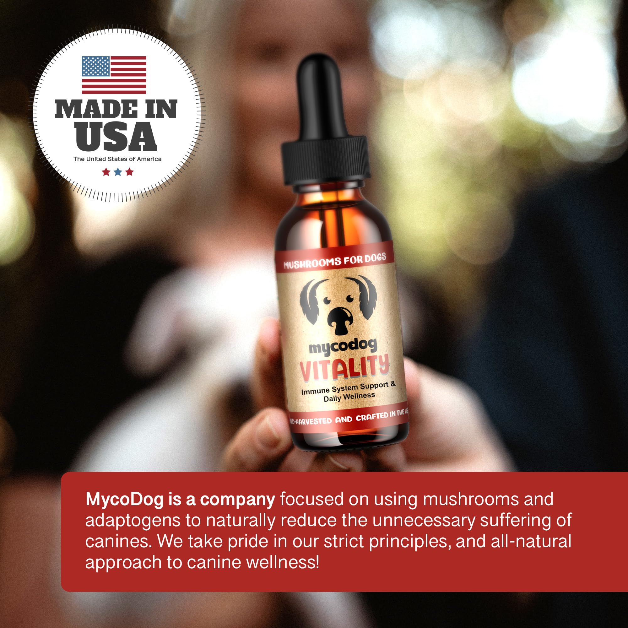 Hemp Dog Health étiquette montrant provenance sauvage et double-extraction
