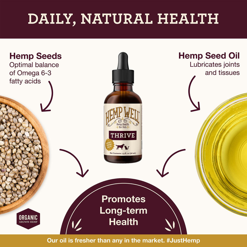 Hemp Well arrière du flacon listant ingrédients et origine USA biologique