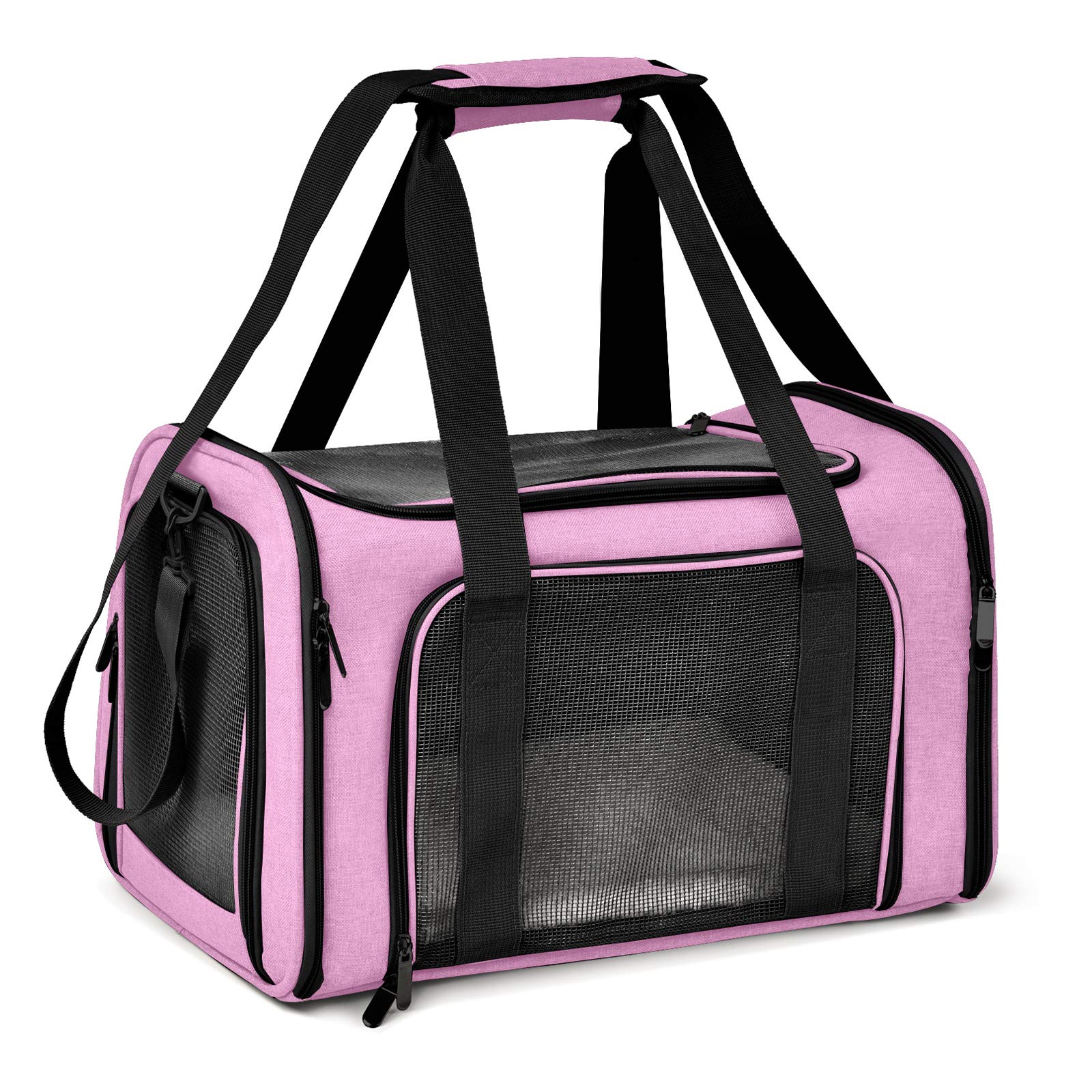 Henkelion vue de face du sac rose montrant ouverture et aérations, pratique