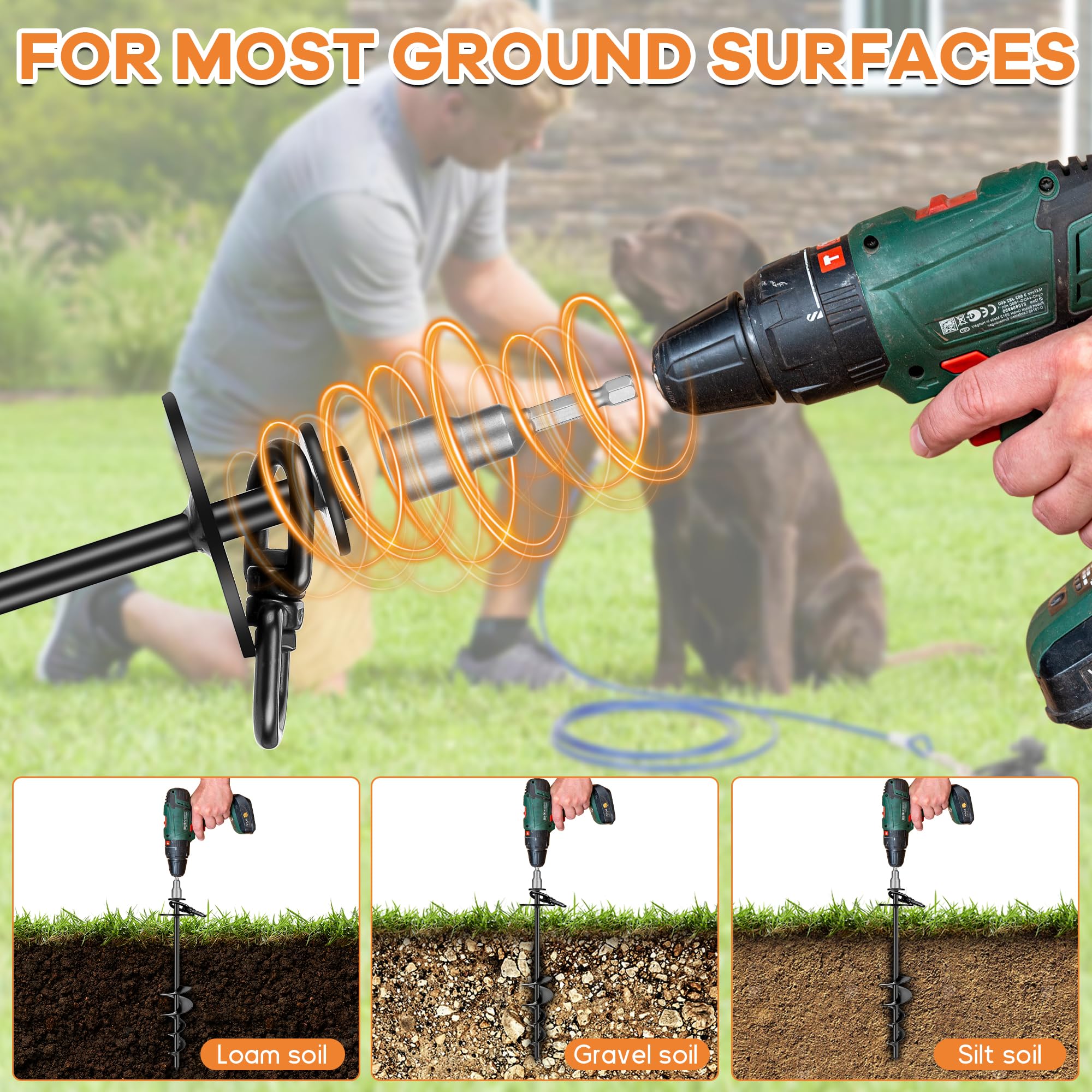HEPFLANZE tige en utilisation dans un jardin montrant liberté du chien