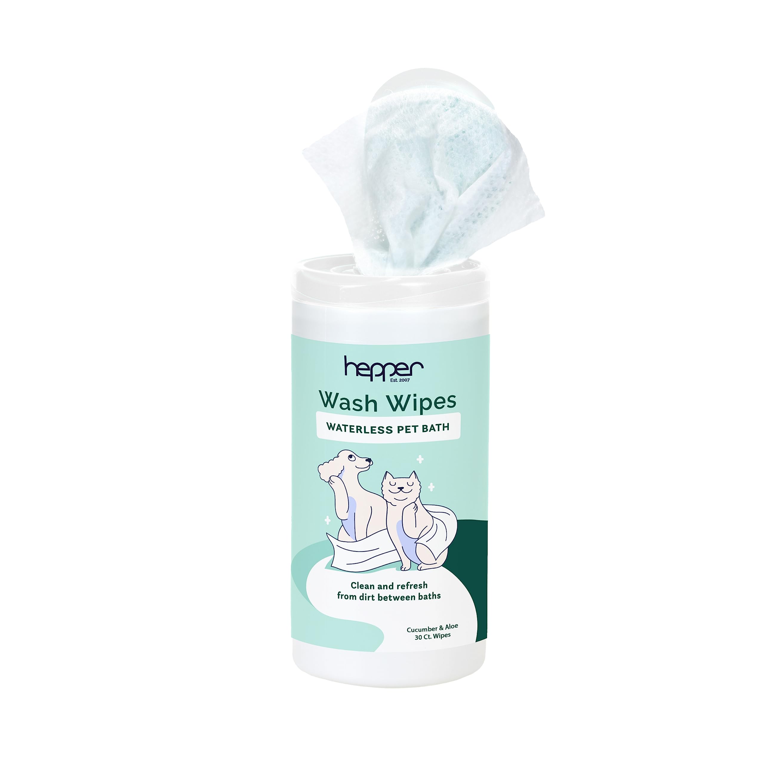 Hepper emballage avant montrant paquet refermable et marque, praticité portable